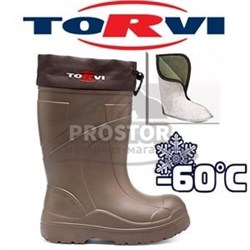 Сапоги TORVI ЭВА -60С 7-слойн.вкл чёрн,олив р.40-41 - фото 10314