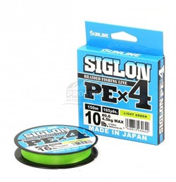 Шнур Sunline Siglon PE X4 150м / #0,4 / 2.9кг / light green - фото 10830