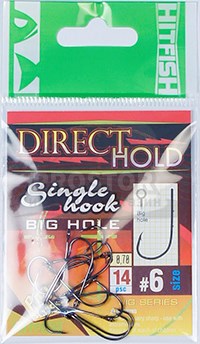 Крючок HITFISH Direct Hold Single hook бол.ушко №6 - фото 11107