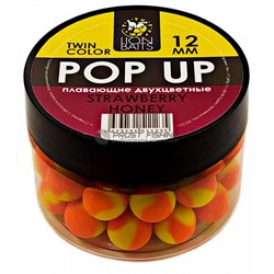 Бойлы двухцвет. Pop-Up LION BAITS Клубничный мёд 12мм 25гр - фото 21571