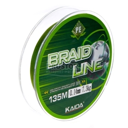 Плетеный шнур Kaida Braid Line 0,14мм / 7.30кг /135м - фото 6573