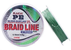 Плетеный шнур Kaida Braid Line 0,12мм /4.80кг /100м. зел. - фото 8970
