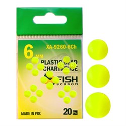 Пластиковые бусины FISH Season PLASTIC BEAD CHARTREUSE 6мм - фото 9276