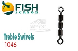 Вертлюг Fish Season бочка тройной TREBLE SWIVEL №7 - фото 9588