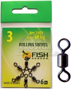 Вертлюг Fish season rolling swivel №4 - фото 9597