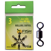 Вертлюг Fish season rolling swivel №6