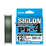 Шнур Sunline Siglon PE X4 150м / #0,8 / 6.0кг / dark green