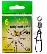 Вертлюг с карабином Fish season swivel with snap №4