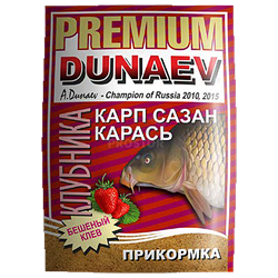 Прикормка Dunaev Premium 1кг Карп-Сазан Клубника - фото 11701