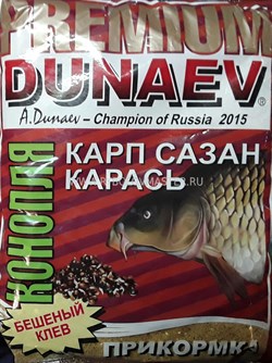 Прикормка Dunaev Premium 1кг Карп Конопля - фото 12907